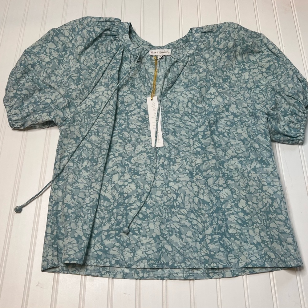 House Of Harlow 1960 Puff Sleeve Peasant Top Blouse Tassel XS NEW 487